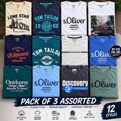 Herren bedruckte shirts 3er - bedruckte,